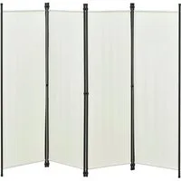 en.casa Paravent, »Huesca« Spanische Wand 4-teilig Sichtschutz 200x171cm Weiß