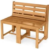 COSTWAY Gartenbank, 2-Sitzer 2 in 1 Gartentisch mit Sitzbank Balkonset