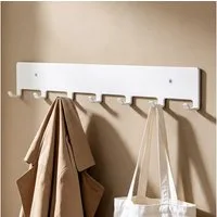 doporro Garderobenleiste Wandgarderobe Kleiderhaken mit 7 Haken aus Kohlenstoffstahl Stalo-17, 7 Haken