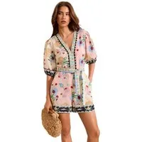 LIPSY Playsuit Playsuit mit Puffärmeln, Print und Gürtel (1-tlg)