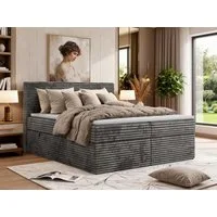 MKS MÖBEL Boxbett TILION (Boxspringbett - Set, Packung, Gepolstertes Kopfteil, Topper T25, Polsterbett, T30-Schaum), Doppelbett, Multipocket-Matratzen, Zwei Bettkästen, Cord Bett
