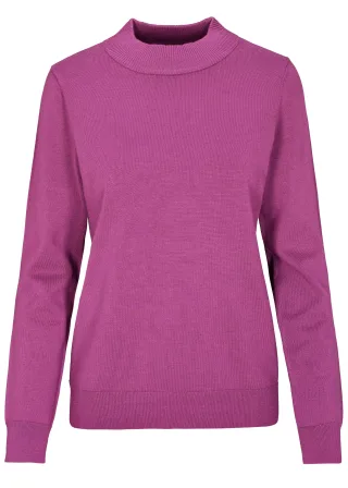 CLARINA - Stehbund-Pullover,1/1 Arm, uni azalee - Gr. - 38