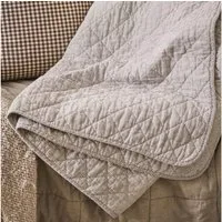 Ib Laursen Tagesdecke Plaid BEACH CLUB hellgrau weiß gestreift Decke Strandhaus Coastal Farm