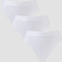MP Damen Tanga mit mittelhohem Bund (3er-Packung) – Weiß - M