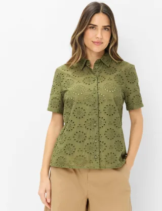 Brax Damen Bluse Style VERA olivine Grün Oliv, grün - oliv, Gr. 36