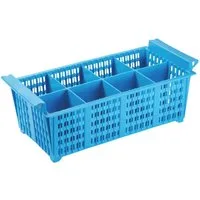 GastroHero Geschirrspüleinsatz Besteckkorb 8 Fächer Blau 89x89 mm Spülkorb Gastronomie, optimale Besteckorganisation für professionelle Spülküchen