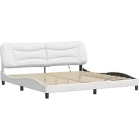 vidaXL Bett Bettgestell mit LED ohne Matratze "Hvar" Weiß 200x200 cm