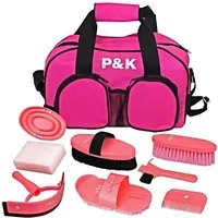 P & K Pferdebürste Pferdebürstenset Pferdepflegeset Pferde putzset in Pink