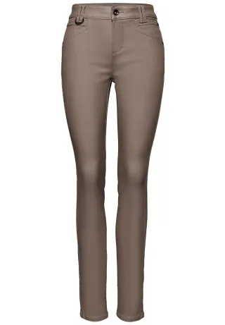 Street One - Slim Fit Coated Hose silk brown - Gr. - 30