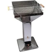 Kingsale Holzkohlegrill Holzkohlegrill Säulengrill Edelstahl, Gartengrill, Trichtergrill, Edelstahl