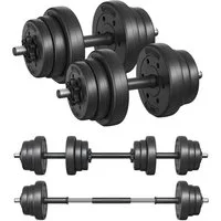 SONGMICS Hantel-Set 2er Hantelset, 2-in-1-Kurzhantel, 20KG/30 KG, für Zuhause, rutschfeste Griffe