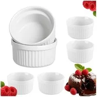 Ruhhy Backform Ramekin Backförmchen Auflaufform, (Spar-Set 6-tlg), Einfache Reinigung ohne Aufwand, robustes Material bleibt lange schön