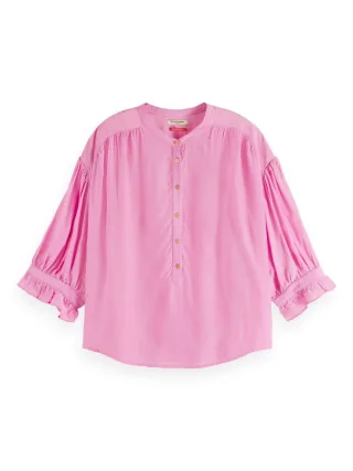Scotch & Soda - Bluse mit Knopfleiste pink - Gr. - 38