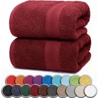 NatureMark Saunatuch Frottier Saunatücher 80x200cm, 100% Baumwolle (2-St), Premium Qualität SAUNATUCH Sauna-Handtuch, 80x200cm, Bordeaux rot