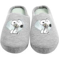 United Labels® The Peanuts Hausschuhe für Damen Snoopy Slipper Pantoffeln Grau Hausschuh