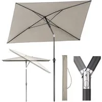 Sekey Sonnenschirm Rechteckig Höhenverstellbar Balkonschirm Knickbar, mit Schutzhülle, LxB: 210,00x140 cm, Sonnenschutz UPF50+, Kippbar, Höhenverstellbar Sonnenschirm Balkon