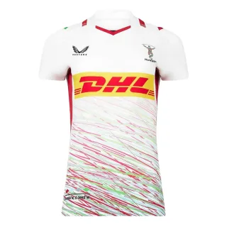Castore - "Harlequins F.C." Auswärtstrikot für Damen (Brillantes Weiß/Kirschrot)