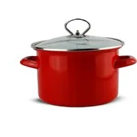 Schäfer Elektronik Kochtopf Bratentopf Metallic-Red, (1-tlg), induktionsgeeignet