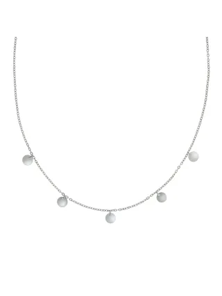 Zeeme Silber Halskette 925 Sterling Silber rhodiniert Plättchen-Anhänger 42+3cm