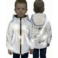 HECKBO Regen- und Matschjacke 360° Reflektor Kinder Regenjacke Windjacke Jacke Dinosaurier 3-6 Jahre