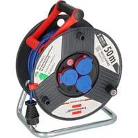 Garant IP44 Outdoor-Kabeltrommel, 3-fach schwarz/blau, 50 Meter