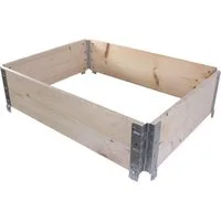 BigDean Kräuterbeet Hochbeet Palettenrahmen 80x60x19,5cm Gartenbeet Aufsatzrahmen (Set, 1 St., Palettenaufsatzrahmen), Stapelbar, Oberfläche gehobelt, Kiefer/Fichte, Langlebig