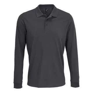 SOLS - Poloshirt für Herren/Damen Unisex Langärmlig (Dunkelgrau unifarben)