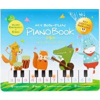 FunKey Spielzeug-Musikinstrument Musikbuch mit Leuchttastenkeyboard, mit Aufnahme- und Follow-Funktion - 10 Klänge und 10 Lieder