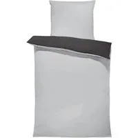 One Home Wendebettwäsche Doubleface, Mikrofaser, 2 teilig, grau / anthrazit, Übergröße