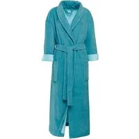 Gözze Unisex-Bademantel Turin, ideal für Sauna & Spa, Hotelbademantel, Morgenmantel, Langform, Baumwoll-Mix, Schalkragen, Gürtel, für Damen & Herren, mit Gürtel und zwei aufgesetzten Taschen, lang