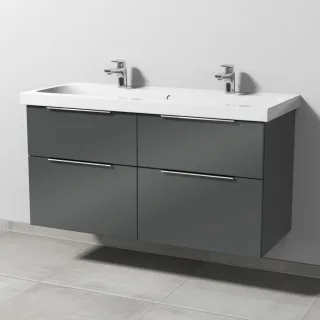Sanipa 3way Waschtischunterbau zu Geberit iCon Light Waschtisch mit 4 Auszügen, Anthrazit-Glanz UF57679