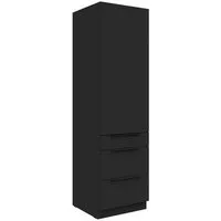 Küchen-Preisbombe Hochschrank 60 cm Küche SIENA Schwarz matt Küchenzeile Küchenblock Einbauküche