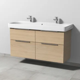 Sanipa 3way Waschtischunterbau zu Geberit Smyle Square Waschtisch mit 4 Auszügen, Eiche-Nordic UM67348
