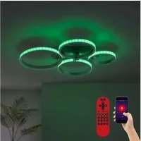 JUST LIGHT LED Deckenleuchte, LED-Leuchtmittel fest verbaut, Kaltweiß, Warmweiß, Neutralweiß, Tageslichtweiß, Farbwechsel, Deckenleuchte Deckenlampe Smart LED Dimmer Fernbedienung