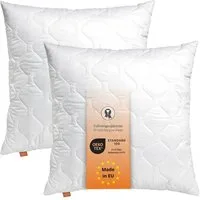 sleepling Kopfkissen Basic 100, in 40x80 cm, 80x80 cm und vielen weiteren Größen, Füllung: Kunstfaserfüllung, Bezug: 100% Mikrofaser, Seitenschläfer, Rückenschläfer, Bauchschläfer, auch als Set erhältlich, 4-tlg., orthopädisch, waschbar bis 60°C, Fül