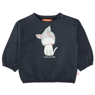 STACCATO - Sweatshirt mit Katzen-Applikation night sky - Gr. - 74