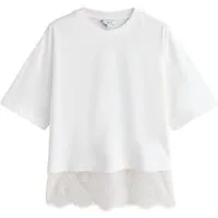 Next T-Shirt Kurzarm-T-Shirt mit Spitzensaum (1-tlg)