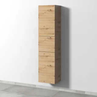 Sanipa 3way Hochschrank mit 2 Türen und 1 Auszug, Eiche Natural-Touch SM10485