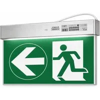 GTV Arbeitsleuchte LED Notbeleuchtung Schild – Fluchtwegleuchte Notausgangschild 230 V, 3 W, 250 lm, 6400 K, IP44, 230C Anschlus, Nickel-Cadmium, 325×250×45 mm