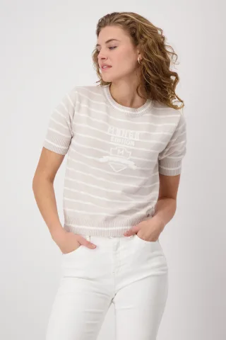 monari - Ringel-Pullover warm sand ringel - Gr. - 42