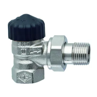 Heimeier Thermostat-Ventilunterteil Standard Eck 11/4", Rotguss vernickelt 220105000