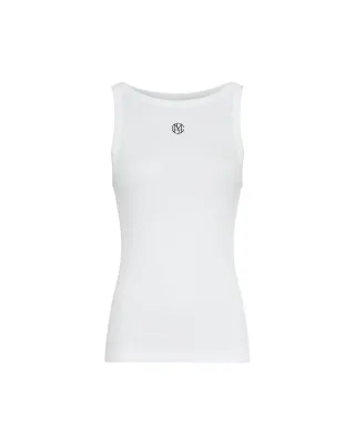 msch copenhagen - MSCHGubbe Rasmia Icon SL Top b white black - Gr. - XS/S