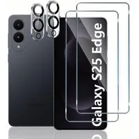 SmartUP Displayschutzglas 2X Schutzglas für Samsung Galaxy S25 Edge Display Kamera Panzerfolie für Für Samsung Galaxy S25 Edge, kompletter Rundumschutz
