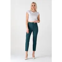 fashionshowcase Bügelfaltenhose Damen Hose Elegant Slim Fit Stretch mit V-Detail Elegante Bügelfalten, V-Ausschnitt hinten