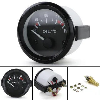Premium Zusatzinstrument Öl Temperatur 52mm Youngtimer Klassik Schwarz