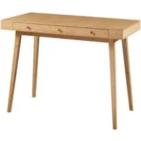 en.casa Schreibtisch, »Hässleholm« Bambus mit 3 Schubladen 100x50x75cm Natur