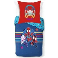 MARVEL Kinderbettwäsche Marvel Spidey Bettbezug-Set 135x200 cm + Kissenbezug 80x80 cm, Washed Cotton, 2 teilig, 100 % Baumwolle, maschinenwaschbar, wendbar