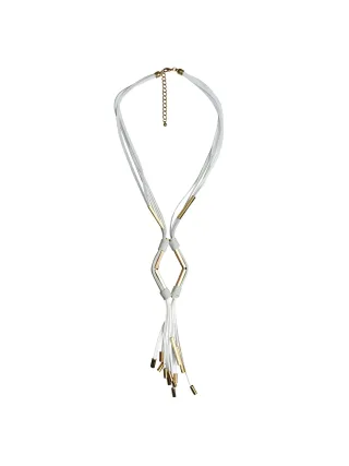 Steuer Modeschmuck Kette Y-Form aus Textil 63 cm lang