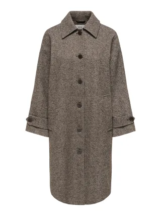 JDY - JDYVINGA HERRINGBONE LONG COAT OTW YFM Chocolate Torte - Gr. - L