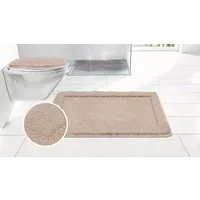 OTTO home Badematte Sanremo mit Rahmen, Badvorleger, Badezimmer, sehr weich, Hoch-Tief, Höhe 25 mm, rutschhemmend beschichtet, schnell trocknend, fußbodenheizungsgeeignet, Polyester, rechteckig, Badteppich, unifarben, rechteckig und als 3-tlg. Set er